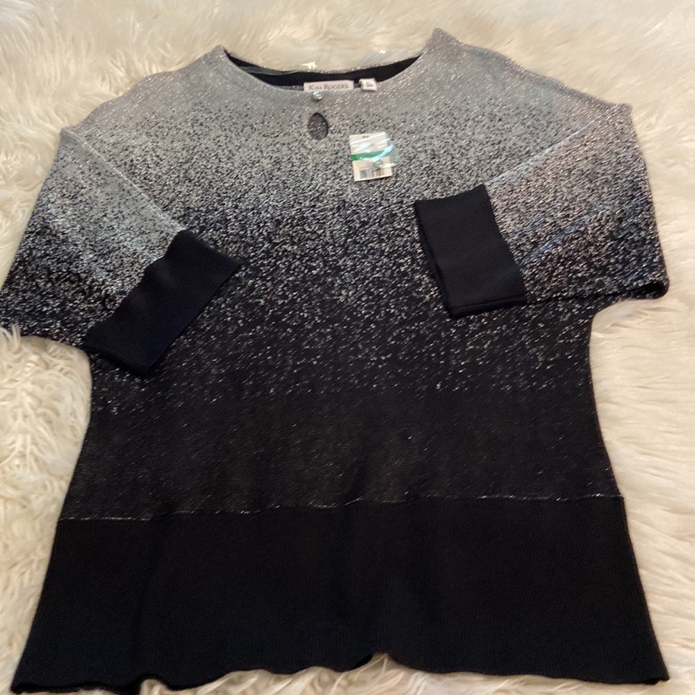 Beautiful Kim Rogers Shirt size PL brand new with tags color silver and black - Picture 11 of 12